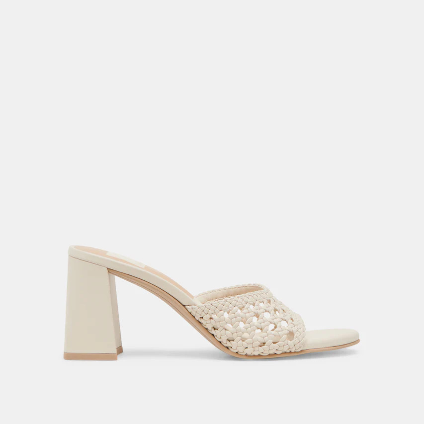MARGOE HEELS CREME WOVEN STELLA | DolceVita.com