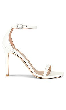 Stuart Weitzman Nudistcurve 100 Sandal in White from Revolve.com | Revolve Clothing (Global)