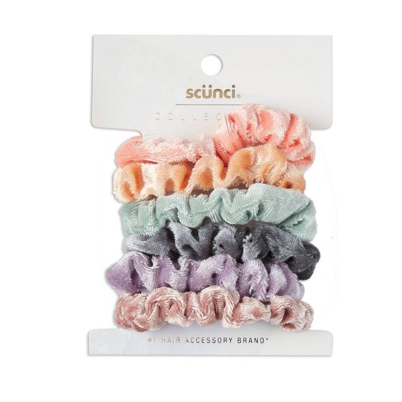 scunci Collection Mini Velour Hair Scrunchies - 6ct | Target