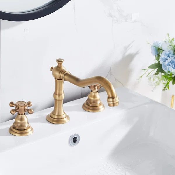 GTM36S07K3KPZ39-01 5.5 x 3.9 x 7.28_Bathroom Faucet 2 Handles 3 Holes Widespread Bathroom Sink Fa... | Wayfair North America