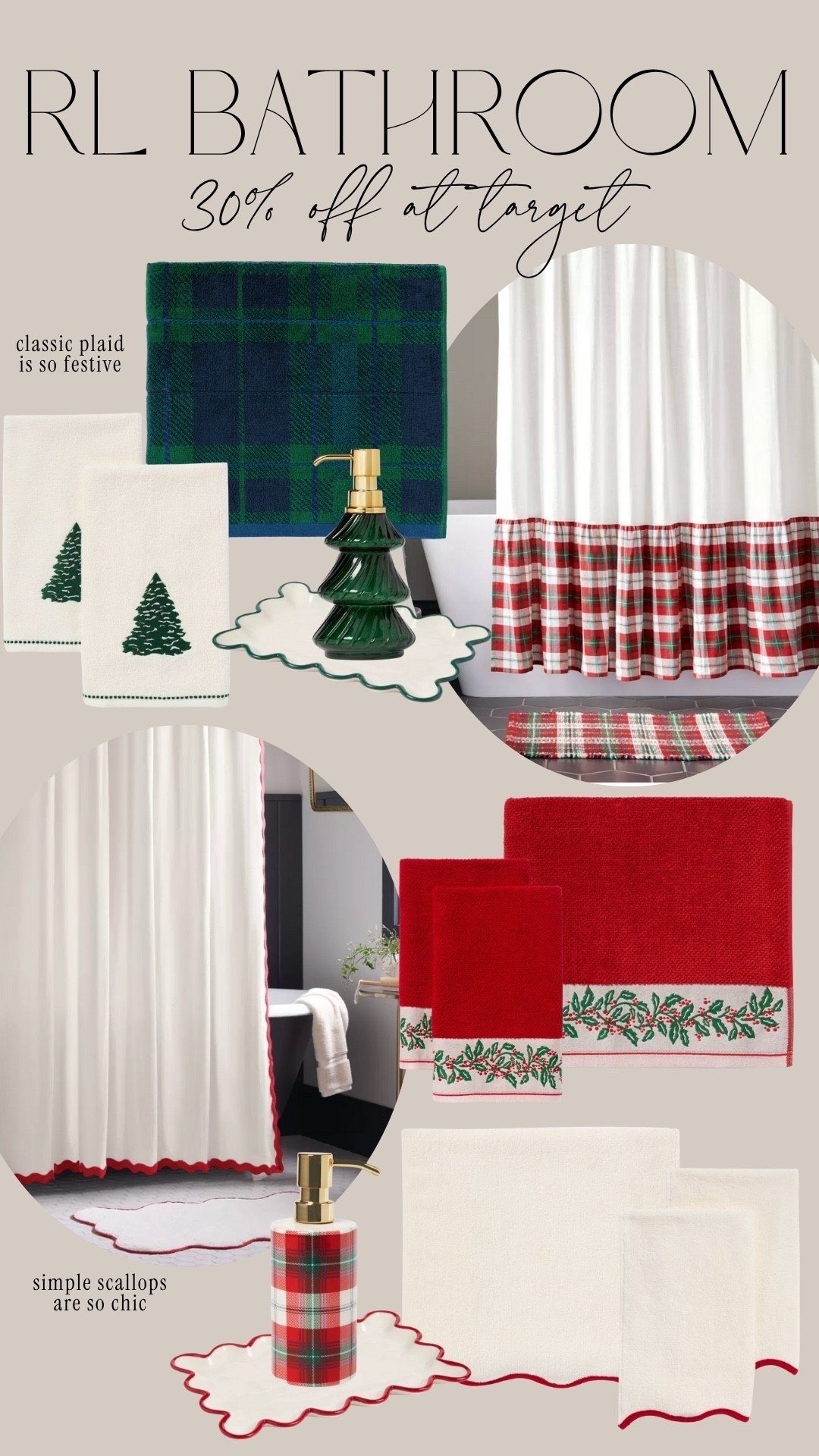 Love this Target holiday bathroom home decor! Especially these scalloped bathroom rugs. 

#LTKHoliday #LTKHome