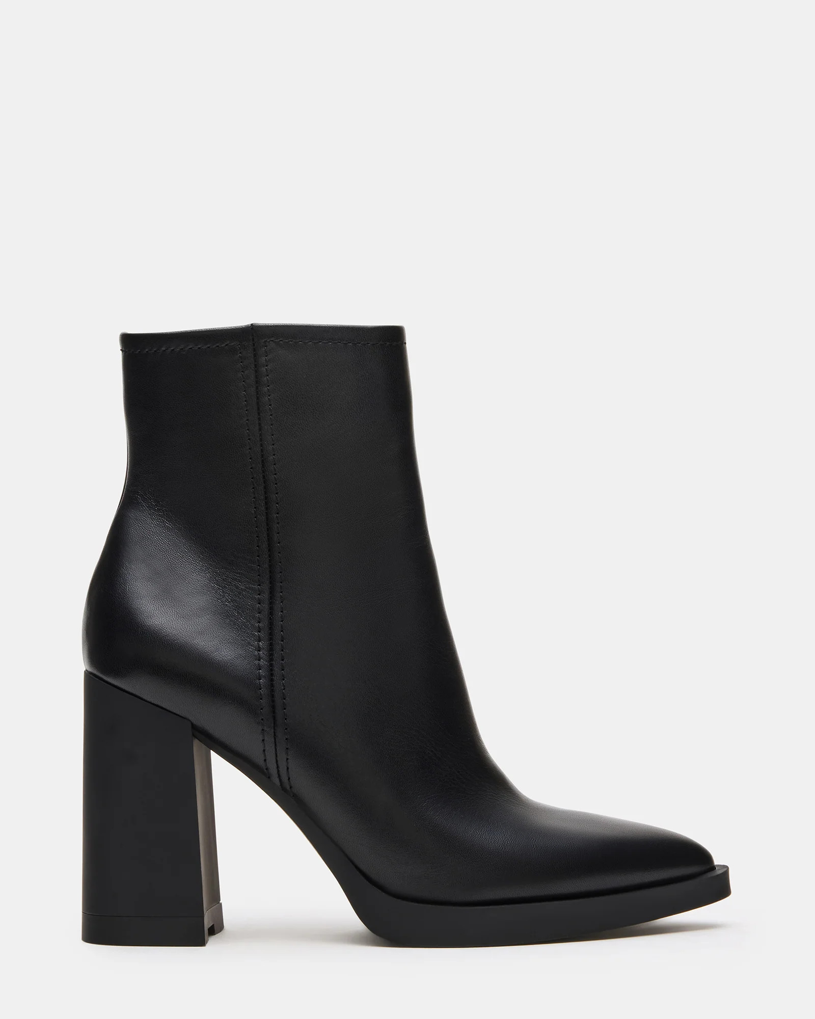 HARDEN Black Leather Women's Pointed-Toe Ankle Boot | Steve Madden (US)
