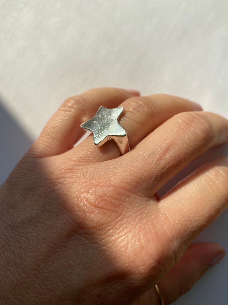 Star Ring Chunky Sterling Silver 925 - Etsy | Etsy (US)