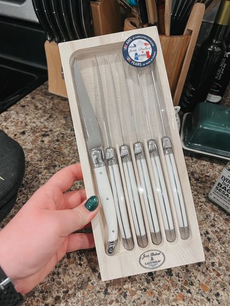 One of our first gifts from our wedding registry! A lovely steak knife set from Crate & Barrel 🍽️

#LTKhome #LTKfamily #LTKwedding