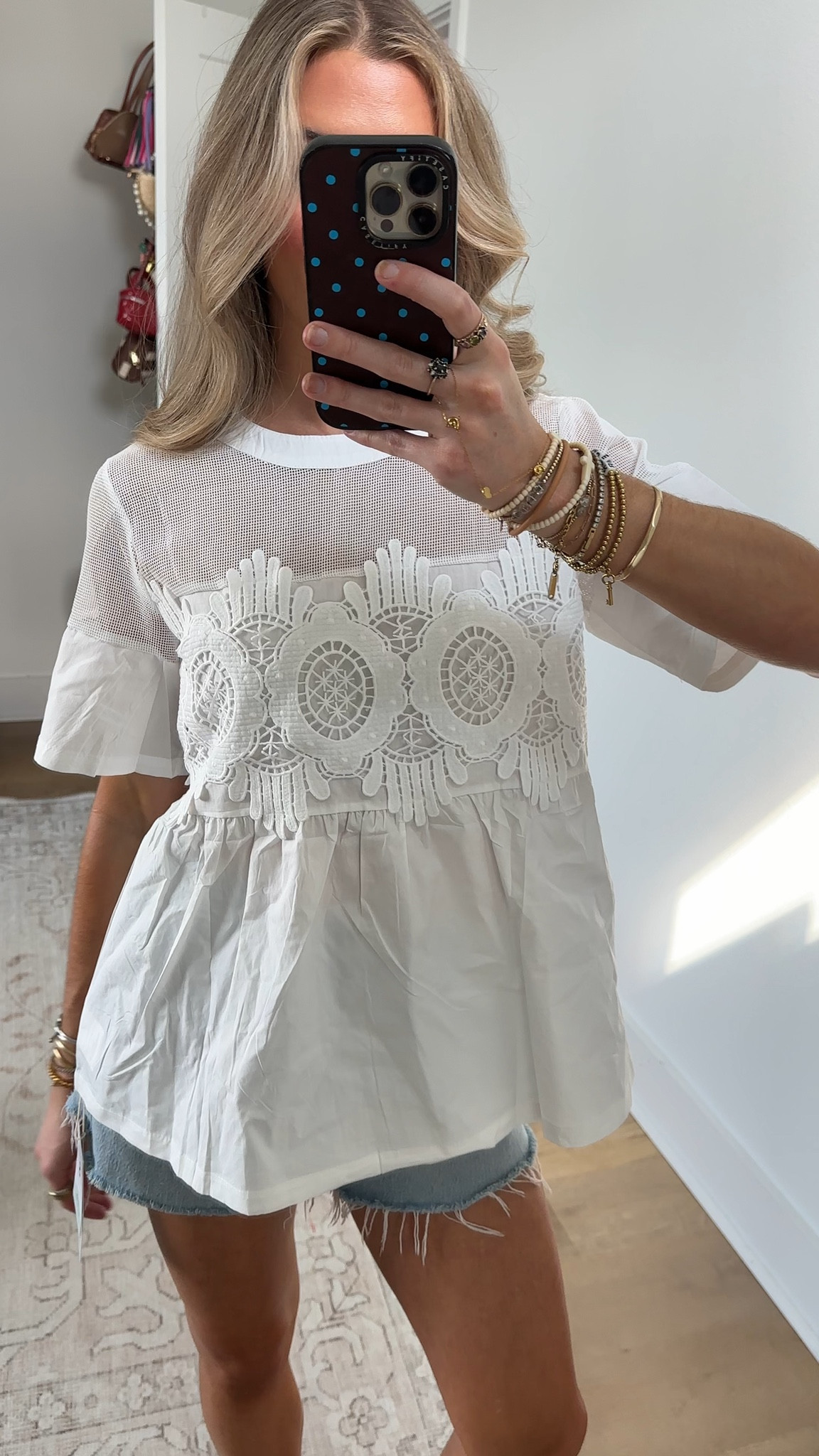 Amazon size small Lace Short Sleeve Babydoll Top Pleated Hem Mesh Detailing Elegant Casual Blouse for Beach Vacation Everyday

#LTKSaleAlert #LTKWorkwear #LTKootd