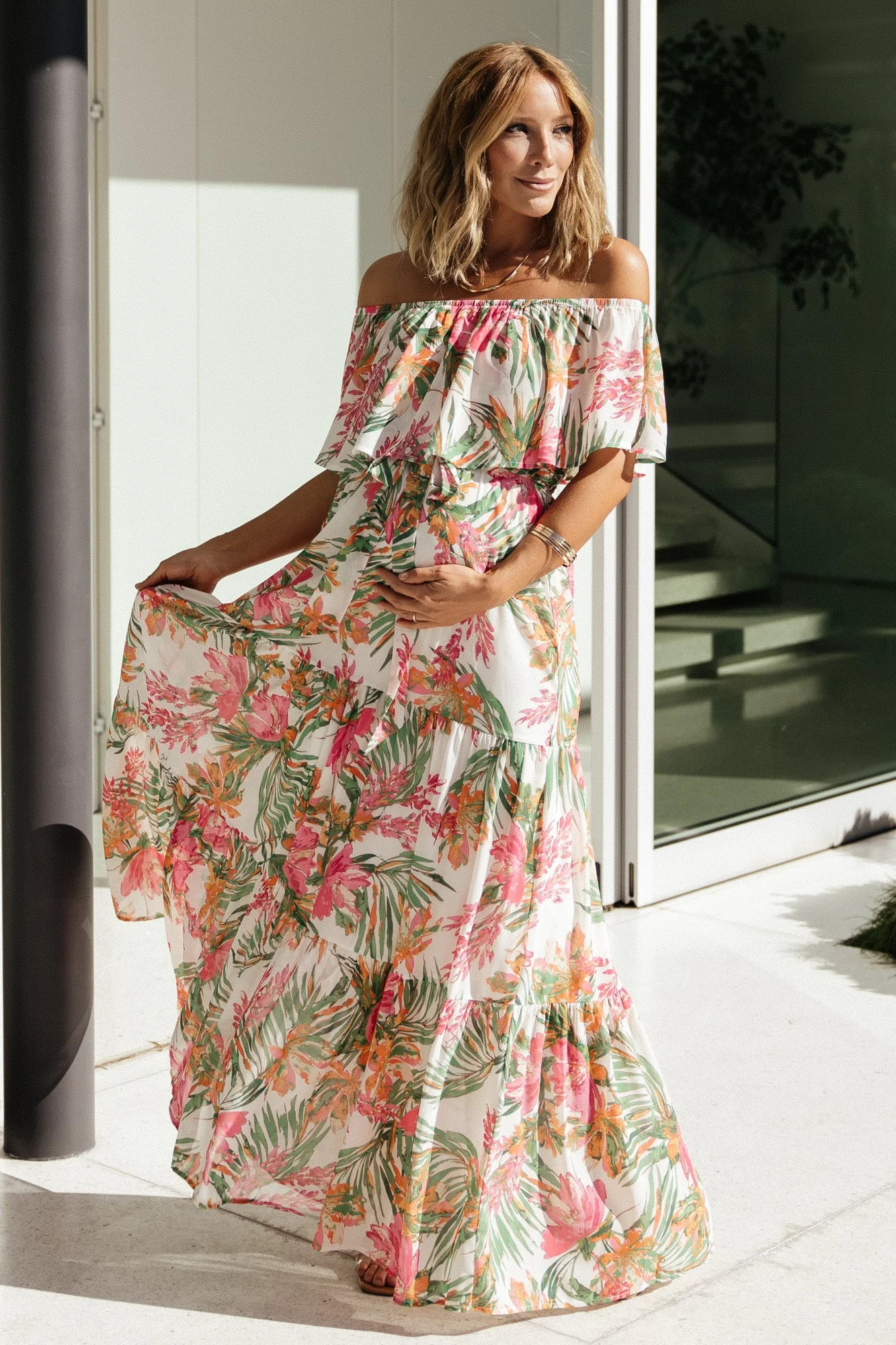 Lahaina Off Shoulder Maxi Dress | Multi | Baltic Born