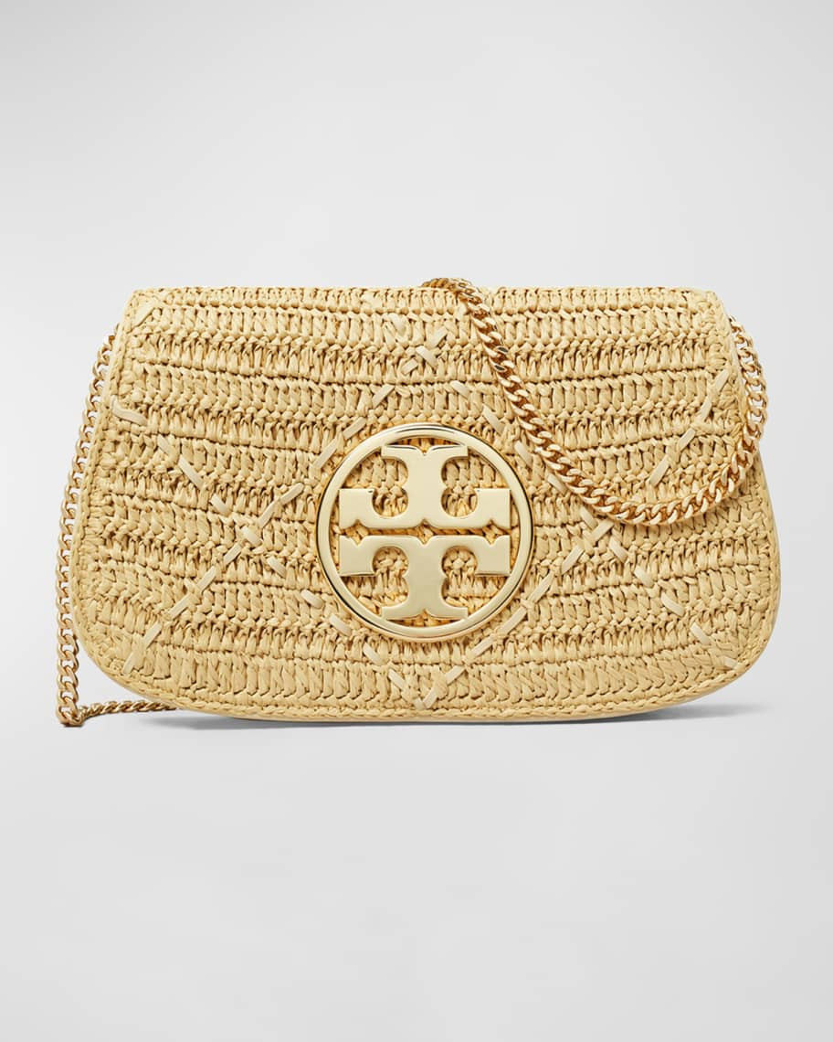 Tory Burch Reva Straw Clutch Bag | Neiman Marcus