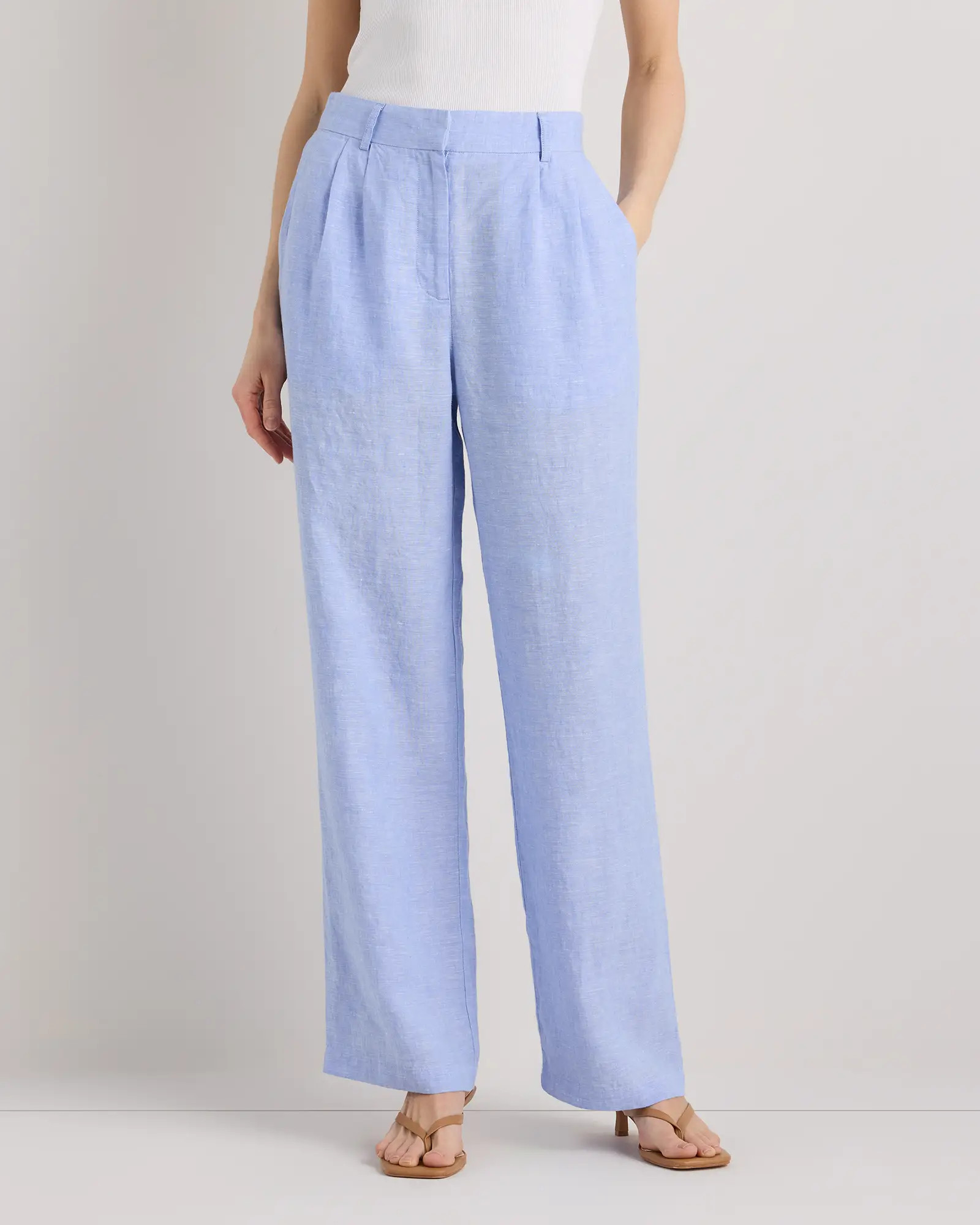 100% European Linen Pleated Trouser | Quince