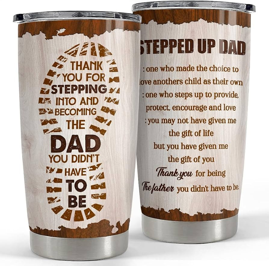 SANDJEST Step Dad Gifts Tumbler 20oz Travel Mug Cup Gift for Bonus Dad Stepfather Stepdad Gift fr... | Amazon (US)