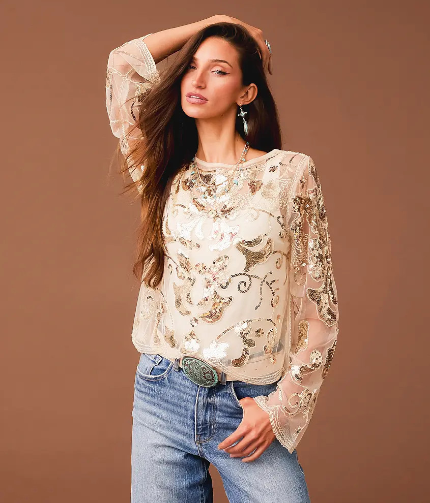 Sequin Mesh Top | Buckle