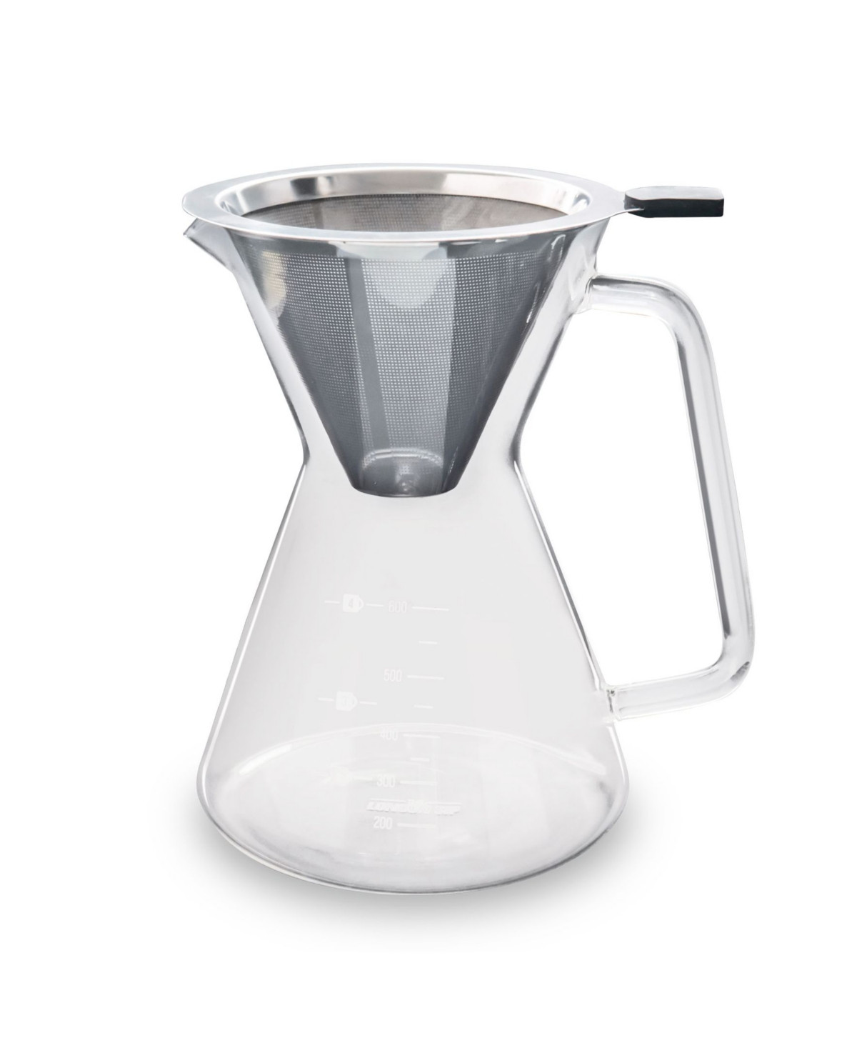 London Sip Glass Pour Over Carafe with Filter, 600ml - Silver | Macy's