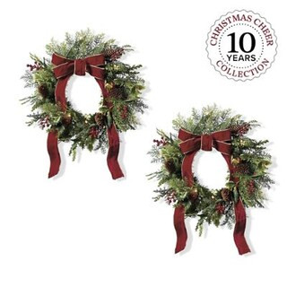 Christmas Cheer Patio Wreaths, Set of Two | Frontgate