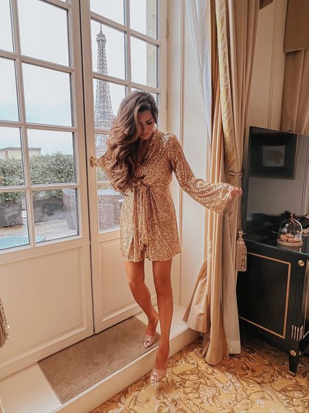 Wearing size 4 in dress. Use code EMILY20 for 20% off! Sequin Dress, Holiday Dress, Holiday Outfit, River Island, Nude Heels, Winter Shoes, Fall Shoes, Sweater Dress, Black Boots, Booties, Feather Trim Blouse, Emily Ann Gemma, Fall Outfit, Winter Outfit, Paris Fashion

#LTKSeasonal #LTKHoliday