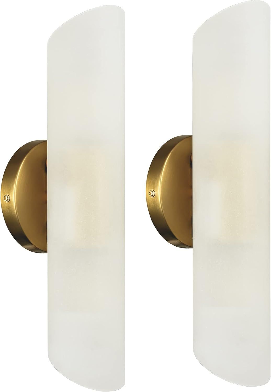 DAYCENT Modern Gold Bathroom Vanity Light Brass Wall Sconces Set of 2 Cylinder Sconce Lighting, 1... | Amazon (US)