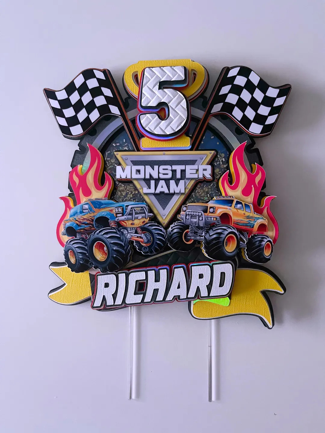 Monster Truck Cake Topper, Monster Jam Party Decor, Monster Truck Decoration, Monster Jam Cake To... | Etsy (US)