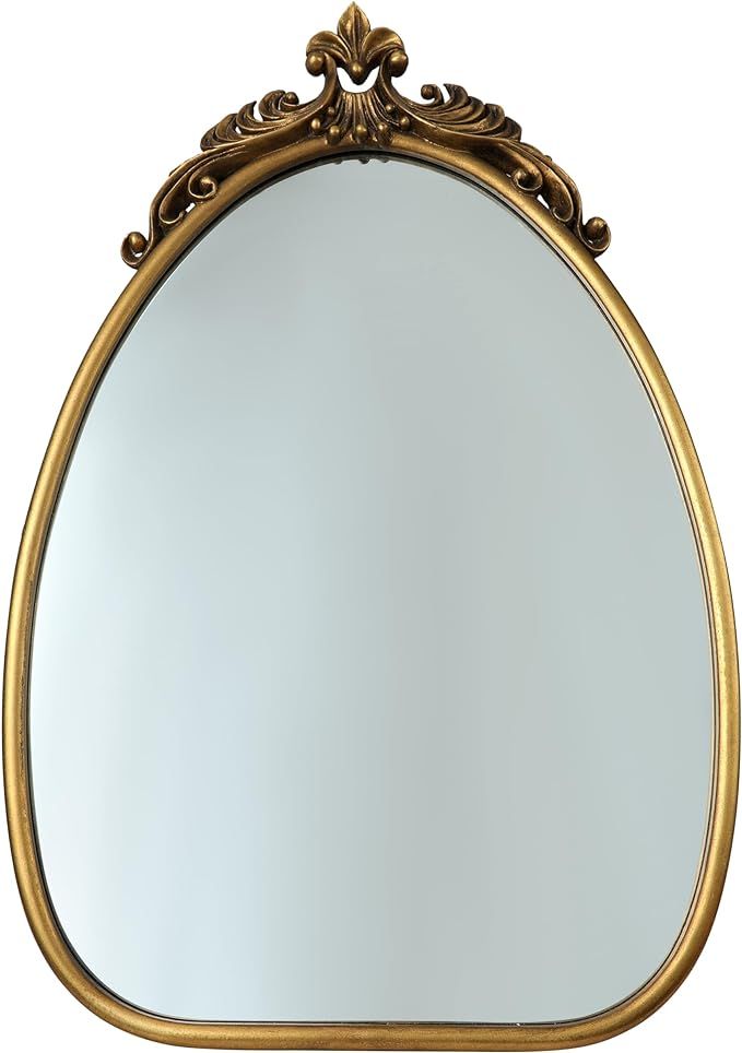 20"*30"Gold Mirror for Wall,Vintage Mirror,Antique Mirror,Arched Mirror,Carved Gothic Mirror Meta... | Amazon (US)