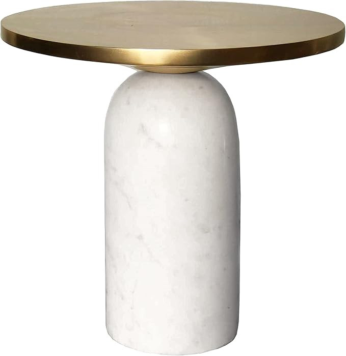 Mid-Century Modern Brass Accent Table with Marble Base - Sleek and Versatile. | Amazon (US)