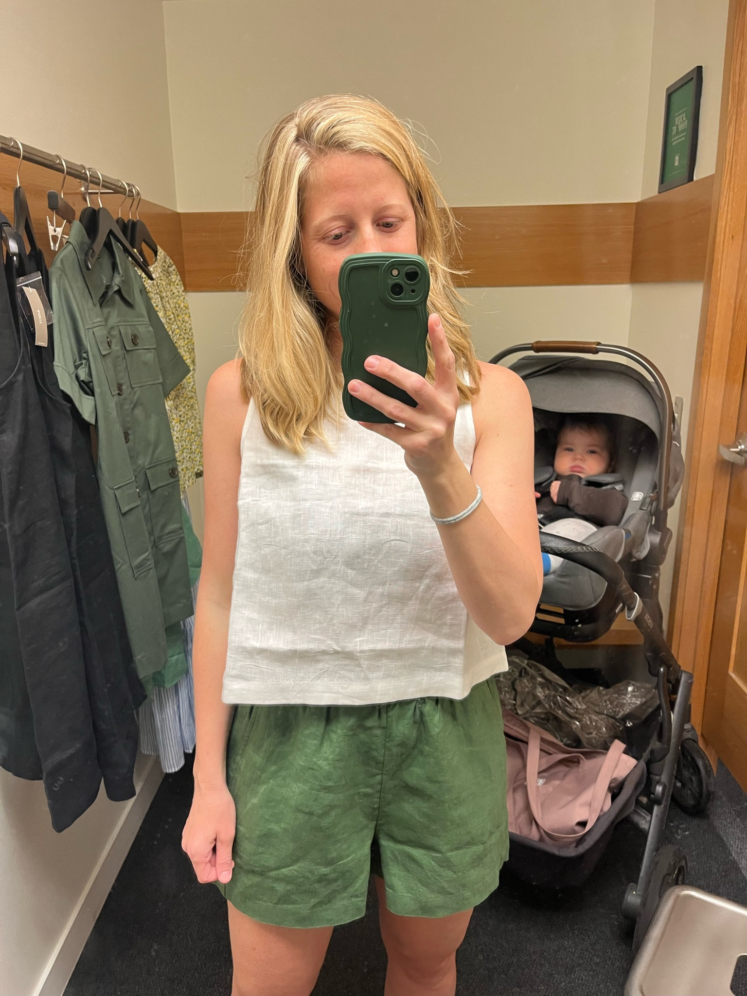 linen tank - linen top - j.crew linen - white linen top - white linen crop top - linen shorts - green linen shorts - linen set - summer outfit 

#LTKSeasonal #LTKfindsunder100