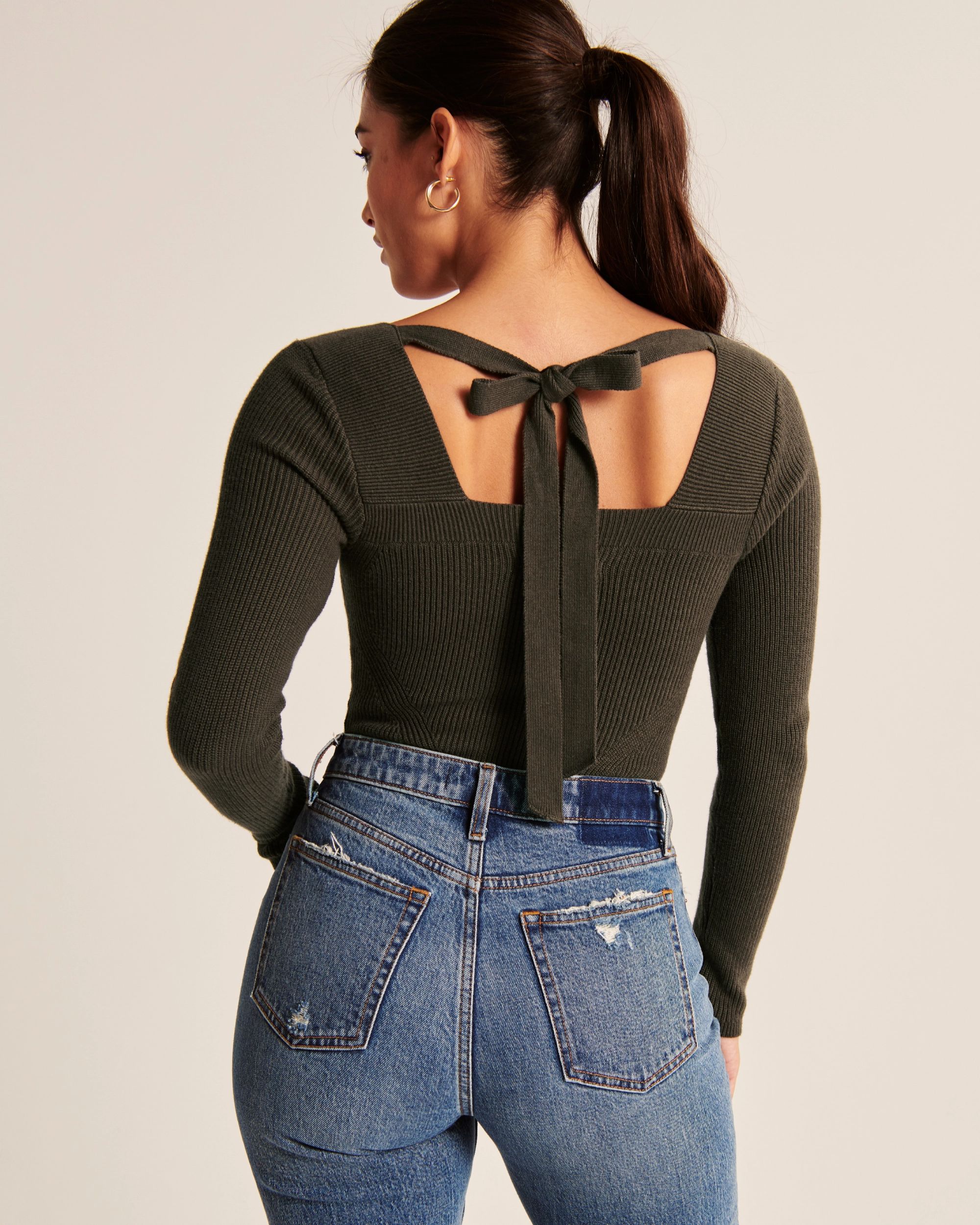 Tie-Back Sweater Bodysuit | Abercrombie & Fitch (US)