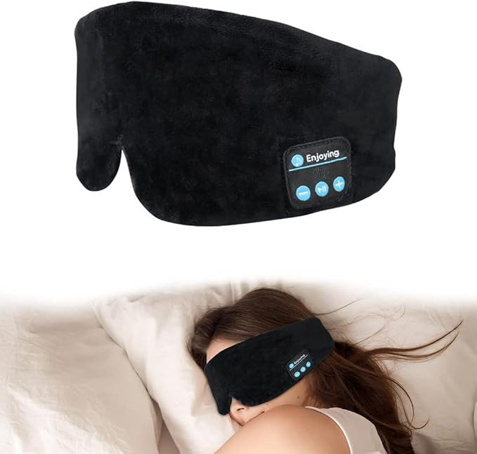 Soft Sleep Eye Mask Bluetooth Headphones, Adjustable Sleep Headband Headphones for Sleeping Medit... | Amazon (US)