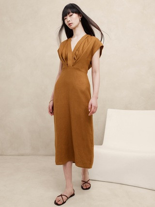 Mari Draped Midi Dress | Banana Republic (US)