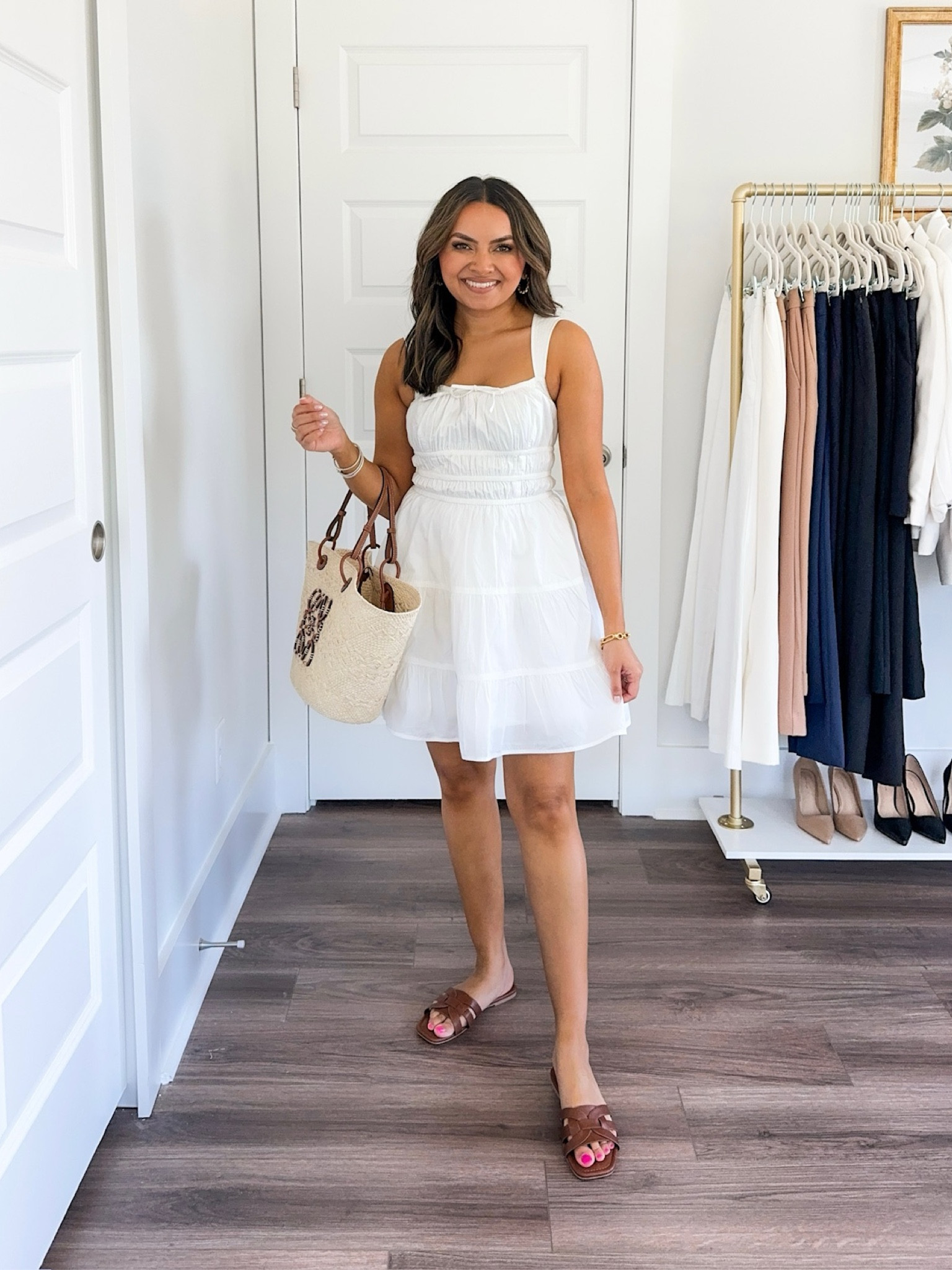 White Mini Dress size XXS TTS
Brown sandals size 5.5 TTS
Basket bag 

Summer 
Summer dress
White dress
Brunch dress
Church dress

Honey Sweet Petite
Honeysweetpetitee

#LTKSeasonal #LTKStyleTip