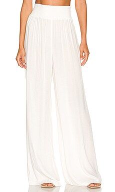 Alice + Olivia Russell Super High Waisted Smocked Pant in Off White from Revolve.com | Revolve Clothing (Global)