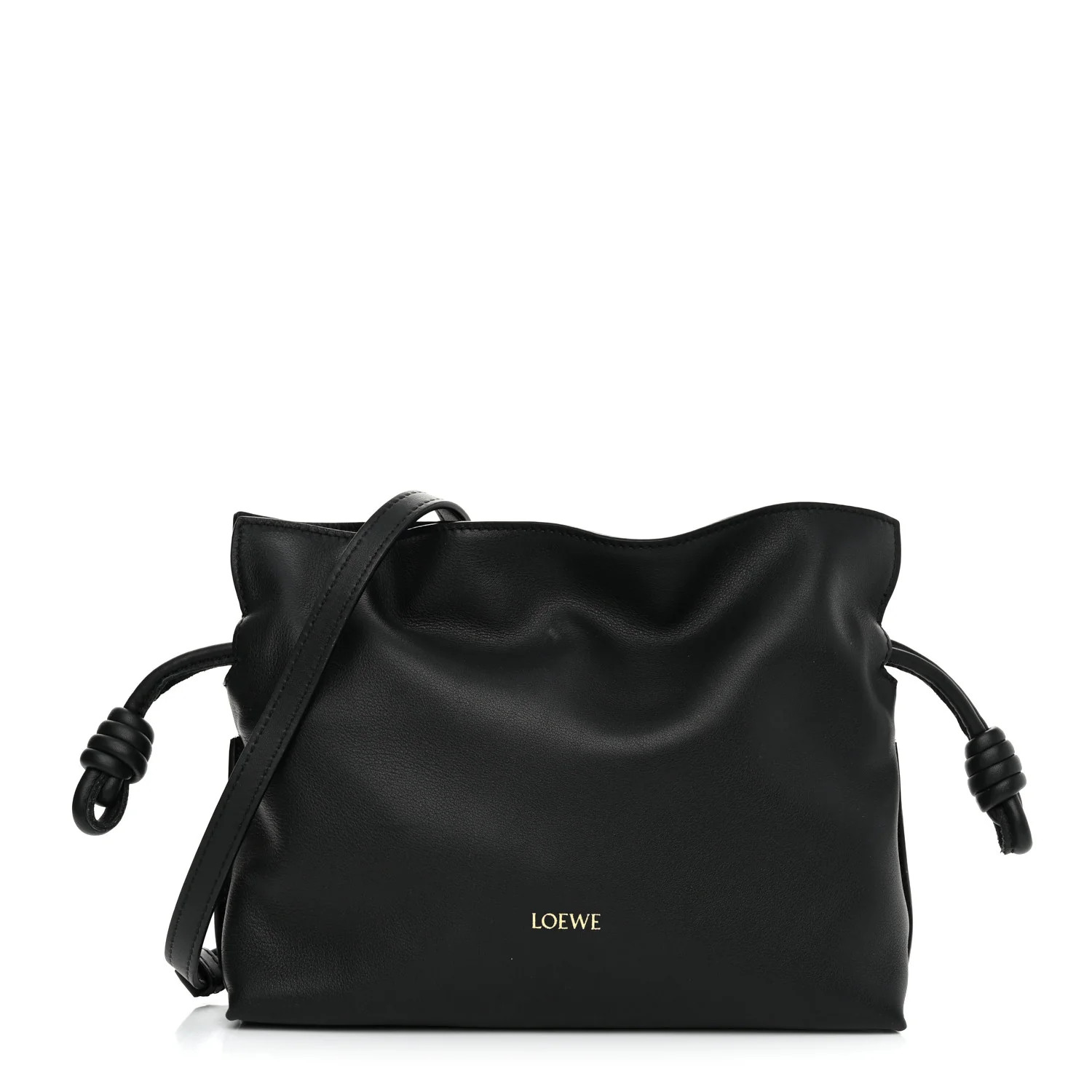 Loewe Calfskin Mini Flamenco Knot Clutch Black 1741078 | FASHIONPHILE (US)