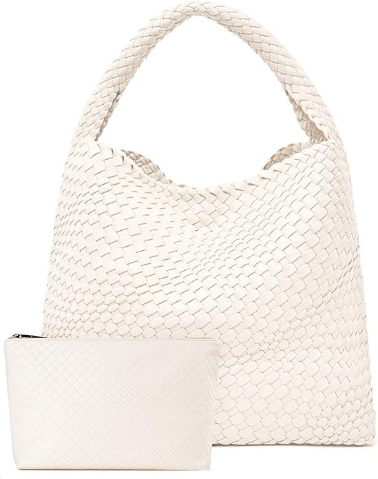 Large Woven Bag Tote Bags for Women Vegan Leather Tote Bag Woven Purse Woven Handbag | Amazon (US)