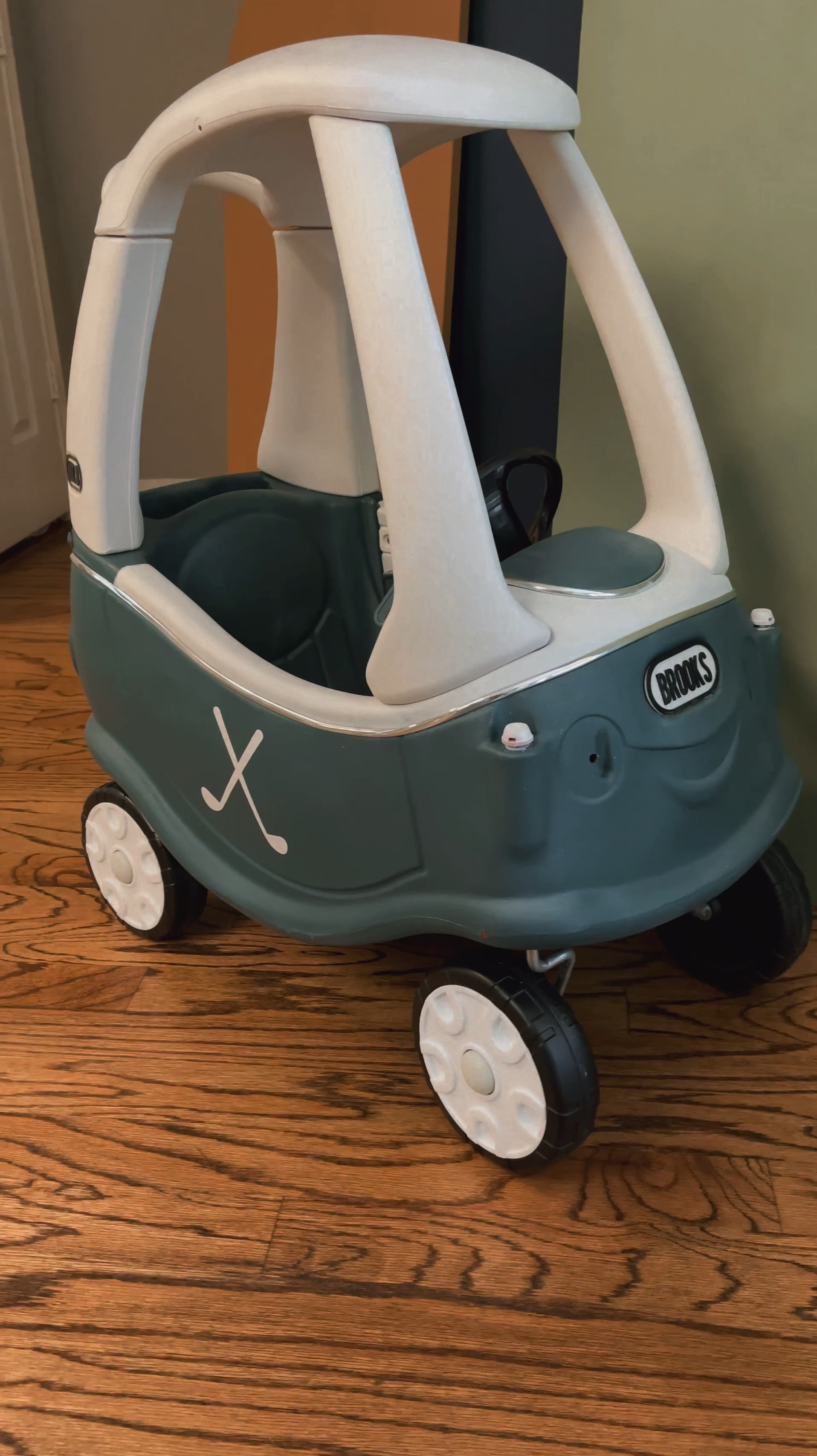 Cozy coupe makeover // cozy coupe // diy cozy coupe // golf cozy coupe // hole in one birthday// first birthday decor // party inspiration #LTKxWalmart 

#LTKKids #LTKParties
