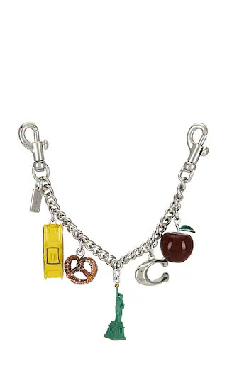Coach New York Motif Chain Bag Charm in Metallic Silver. | Revolve Clothing (Global)