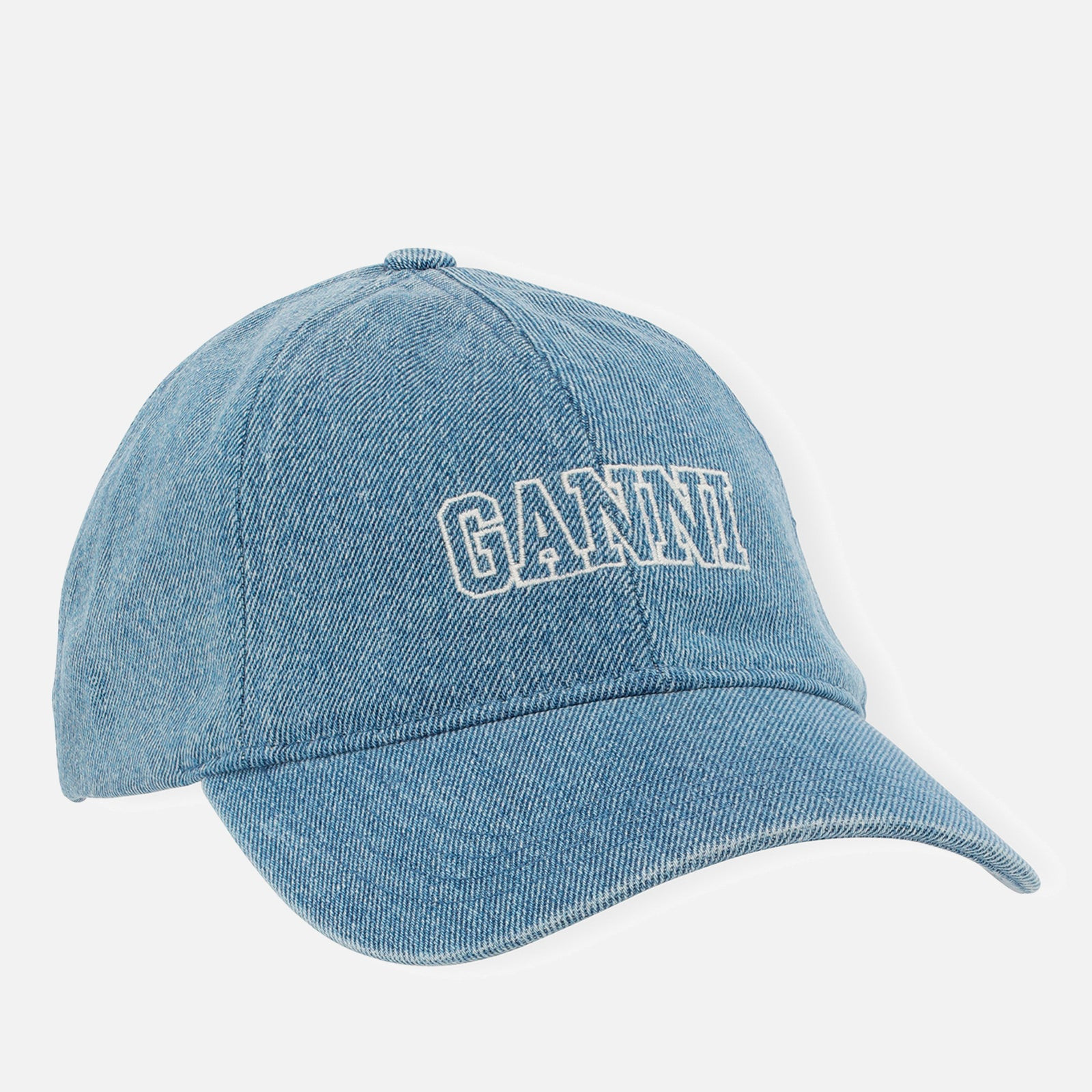Ganni Logo-Embroidered Stitch Denim Cap | Coggles | Coggles (Global)