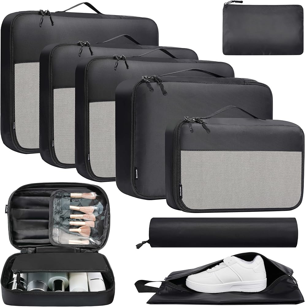 BAGAIL 8 Set/9 Set Packing Cubes Luggage Packing Organizer for Travel, Suitcase Packing Bags for ... | Amazon (US)