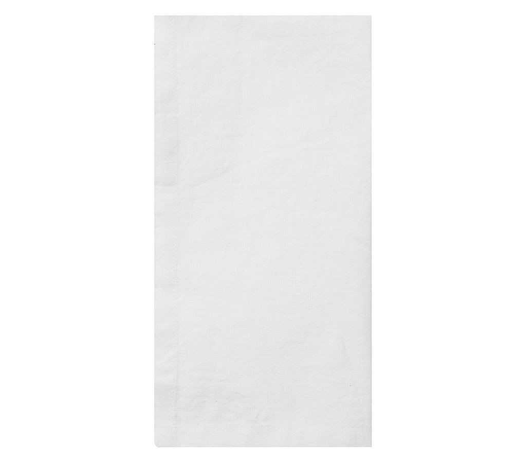 Everyday Belgian Flax Linen Napkin, Set of 4, White | Pottery Barn (US)