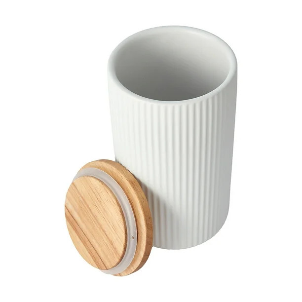 Anko Large White Ribbed Canister, Large Canister | Walmart (CA)