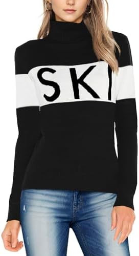 Ybenlow Women Sweaters Color Block Turtleneck Tops Comfy Winter Blouse 2024 Ski Sweaters Tight Kn... | Amazon (US)