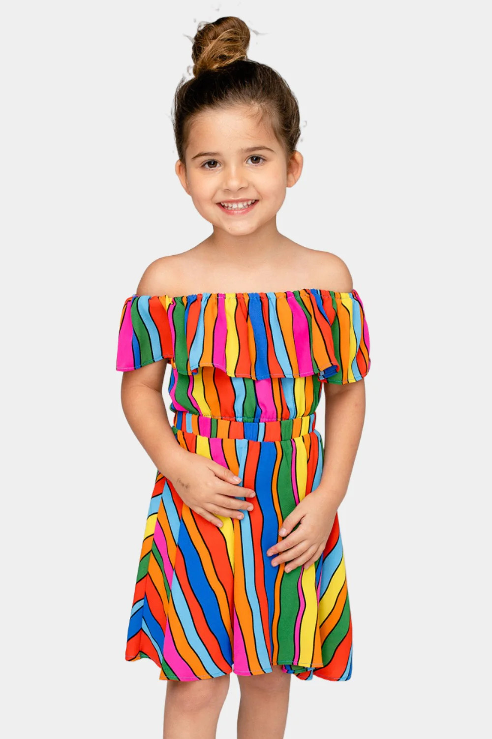 Ainsley Girl's Top and Skirt Set - Rainbow Bright | BuddyLove