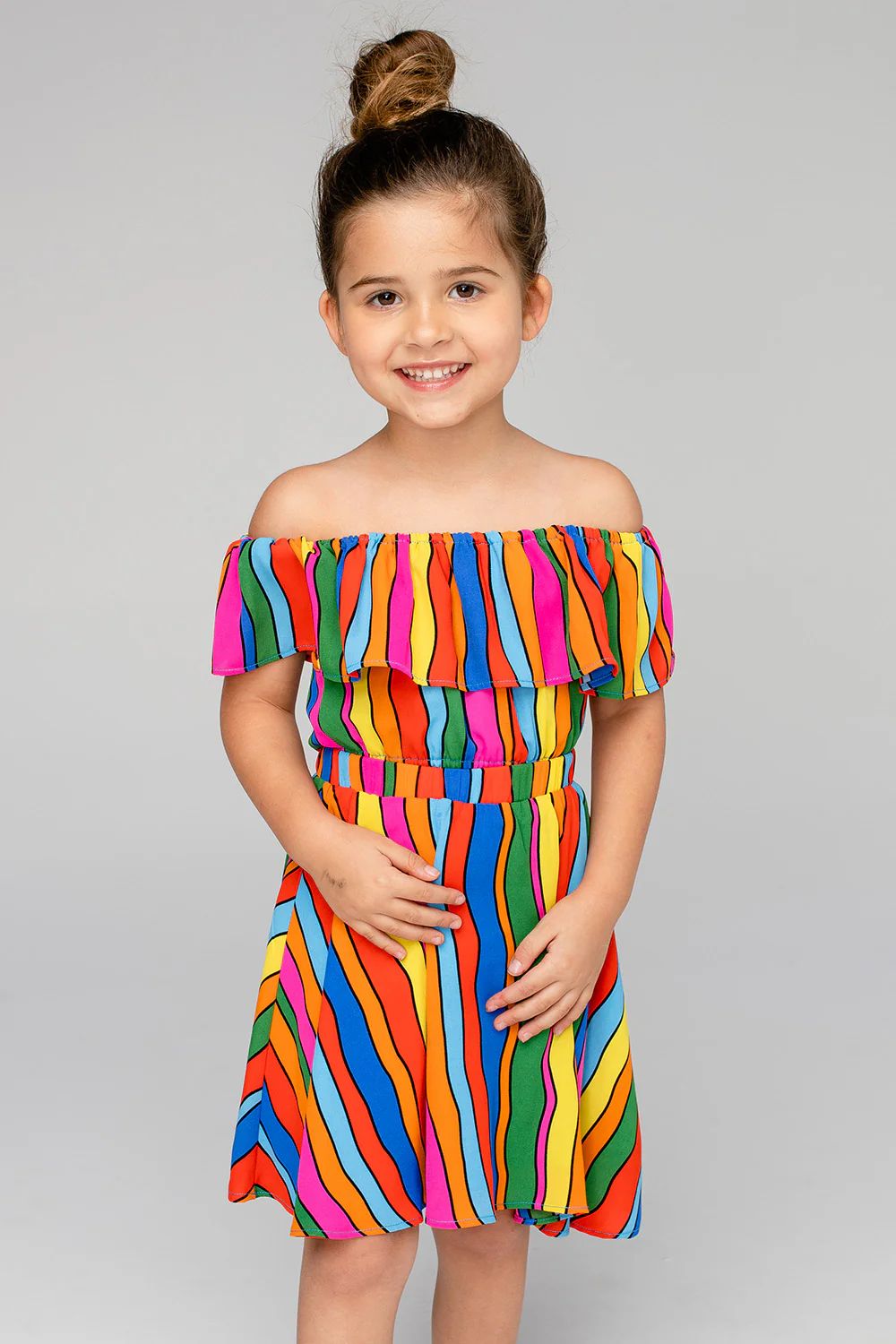 Ainsley Girl's Top and Skirt Set - Rainbow Bright | BuddyLove