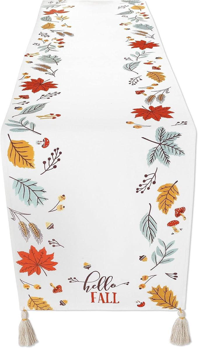 Folkulture Table Runner 108 Inches Long with Tassels for Fall Decor, 100% Cotton Boho Table Runne... | Amazon (US)