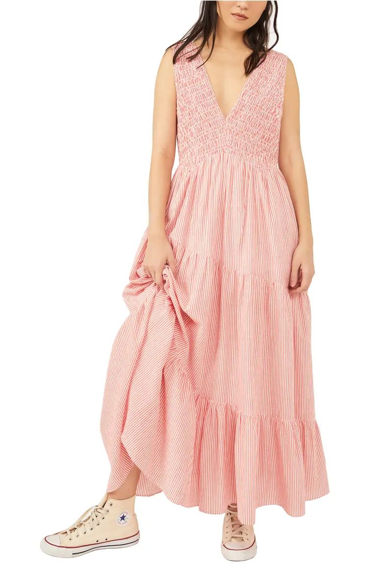 Juno Sleeveless Smocked Tiered Maxi Dress | Nordstrom