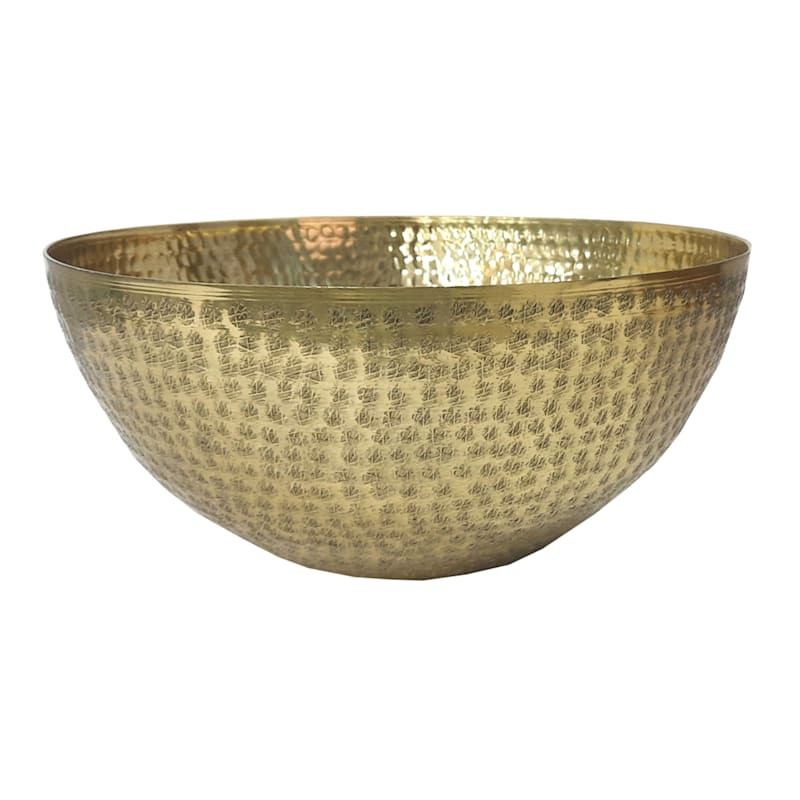 Hammered Gold Metal Fruit Bowl, 12" | At Home