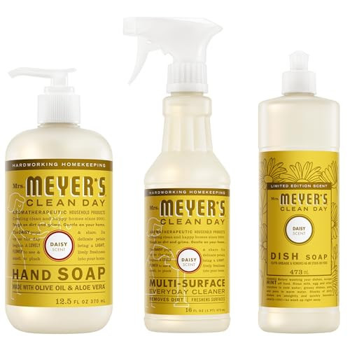 Mrs. MEYER'S Kitchen Set, Dish Soap, Hand Soap, and Multi-Surface Cleaner, 3 CT (Daisy) | Amazon (US)