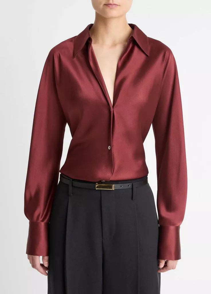 Silk Bias Long-Sleeve Blouse | Vince LLC