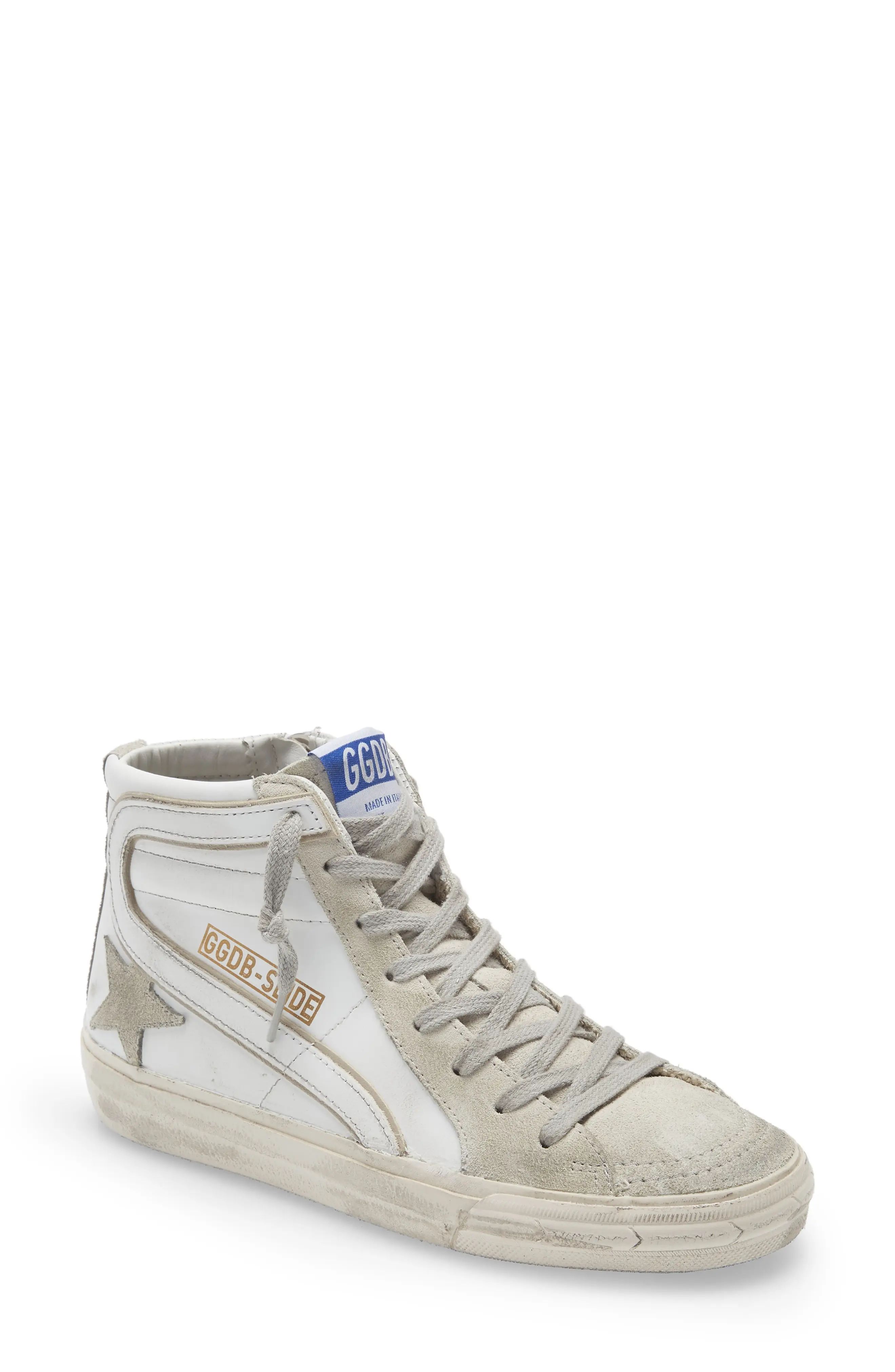 Golden Goose Slide High Top Sneaker in White/Ice at Nordstrom, Size 7Us | Nordstrom