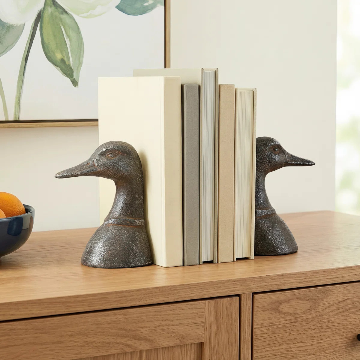 Decorative Cast Iron Duck Head Bookends (Set of 2) | Wayfair North America