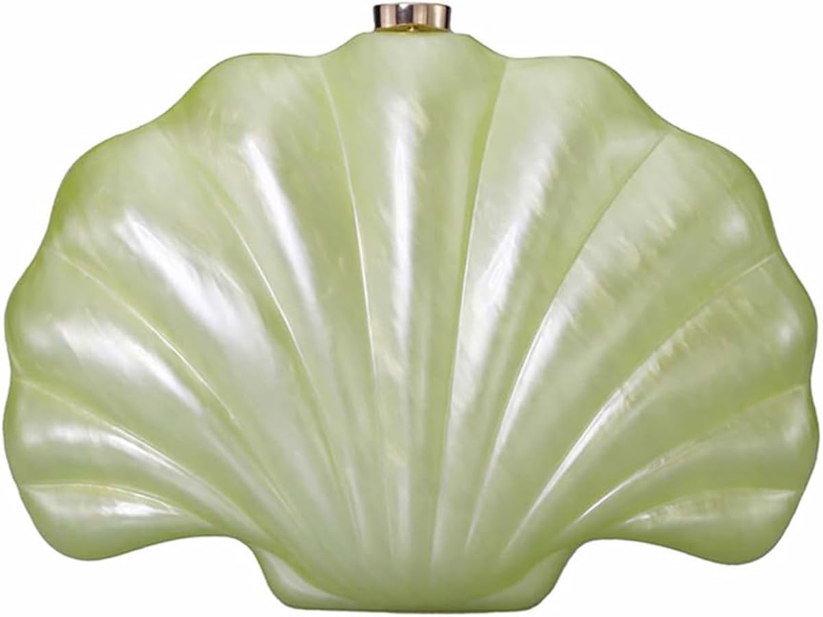 Women Pearl Shell Acrylic Clutch Shell Purse Chain Shoulder Bag Ladies Wedding Clutch Prom Evenin... | Amazon (US)