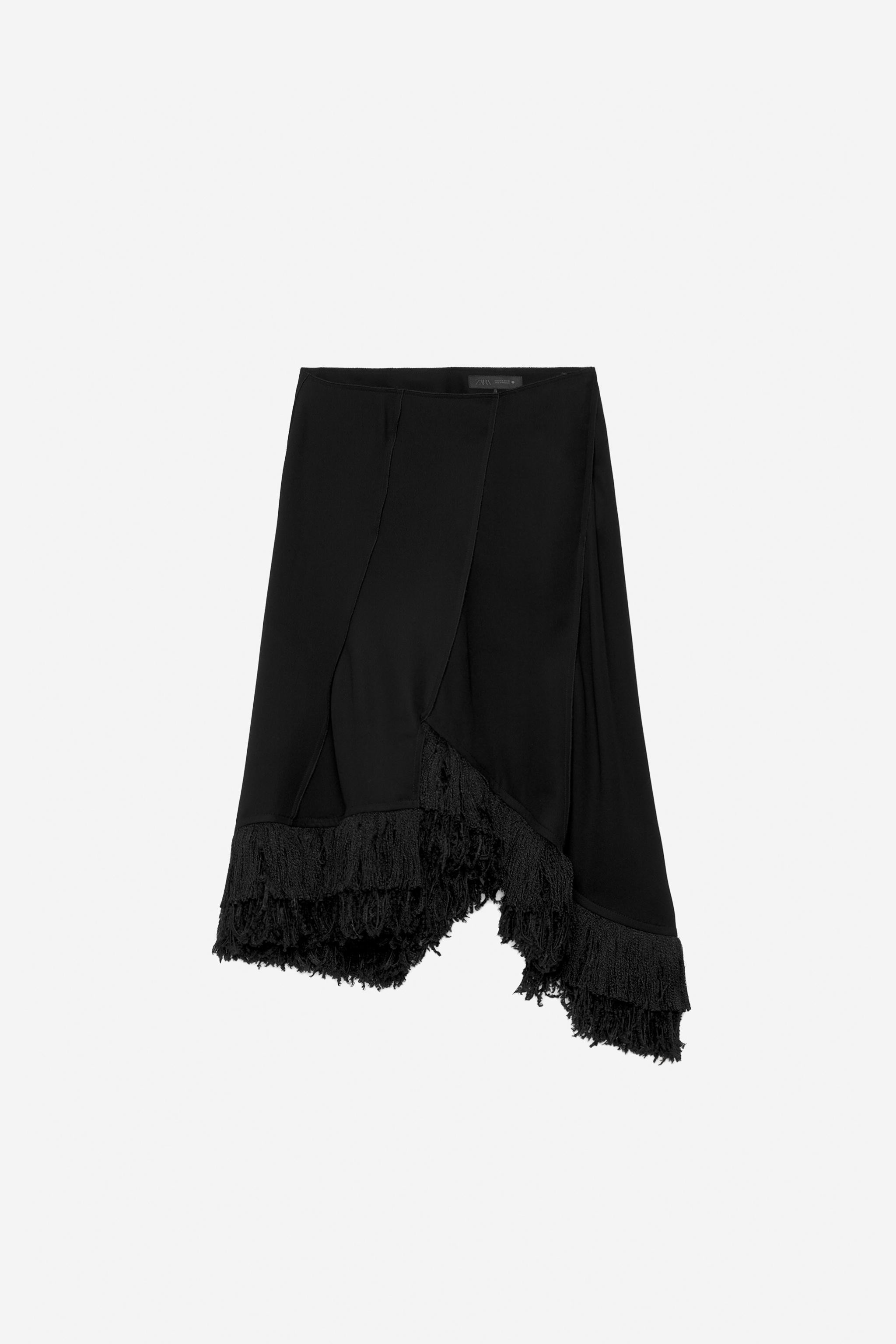 ASYMMETRIC FRINGED SKIRT - THE ITEM | Zara US