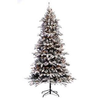 6.5ft. Pre-Lit Flocked ‎Bennington Fir Artificial Christmas Tree, Clear Lights | Michaels Stores