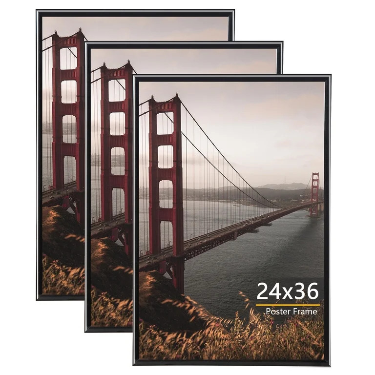 KAIWIN 3 Pack Poster Frames 24x36 Plastic Picture Frame for Horizontal and Vertical Wall Mounting... | Walmart (US)