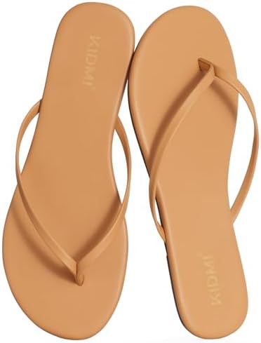 KIDMI Thong Flip Flops for Women - Memory Foam Summer Beach Sandals for Women - Vegan Leather Fla... | Amazon (US)